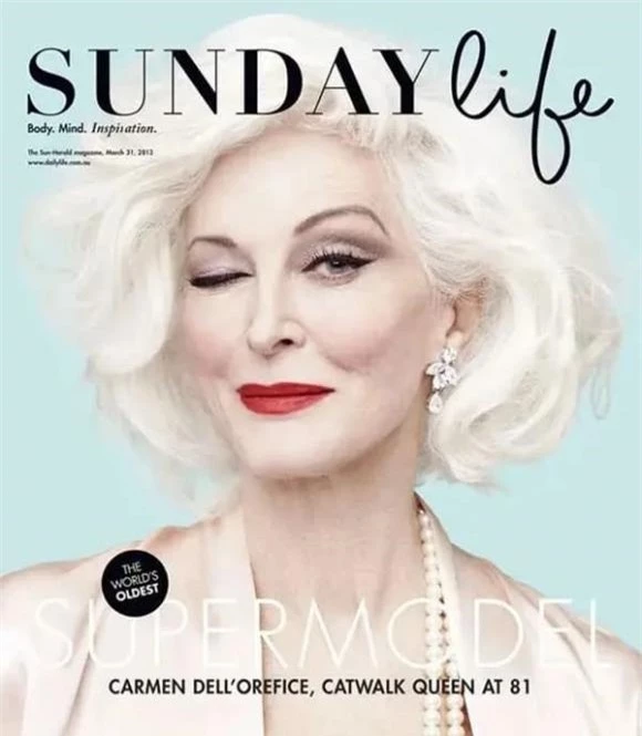 Carmen dell'Orefice, Carmen, siêu mẫu, siêu mẫu Carmen dell'Orefice, siêu mẫu lớn tuổi nhất thế giới