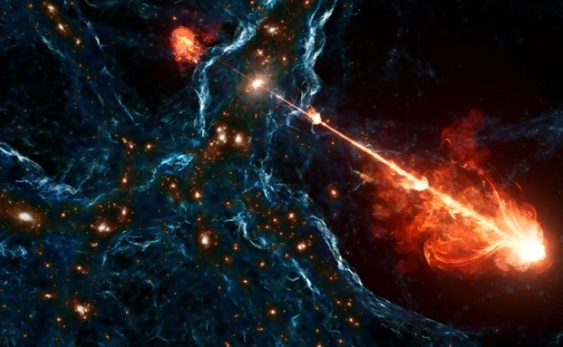"Rồng lửa" lớn chưa từng thấy chui ra từ lỗ đen quái vật