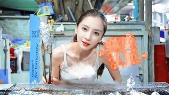 Angelababy, sao Hoa ngữ, Angelababy bán thịt nướng