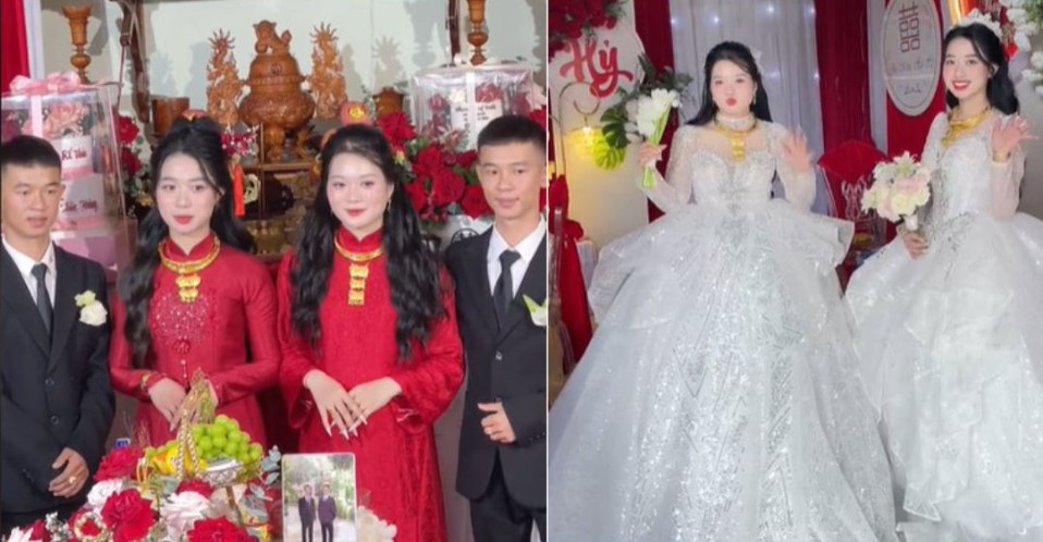 Anh em sinh đôi ở Đắk Lắk cưới vợ cùng ngày, hôn lễ nhiều điều đặc biệt