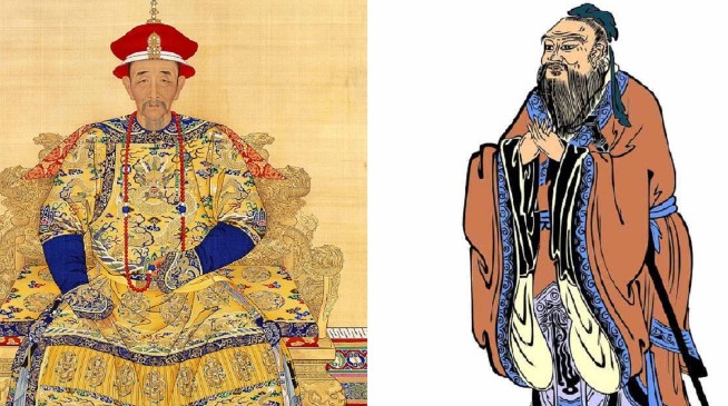 Viếng mộ Khổng Tử, Hoàng đế Khang Hi chỉ quỳ lạy khi một vị đại thần che đi một chữ trên bia mộ