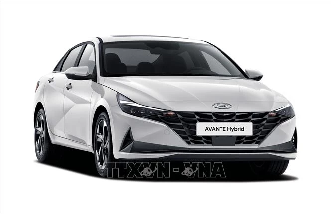 Hyundai giới mẫu xe mới Avante Hybrid ngày 13/8/2020. Ảnh: YONHAP/TTXVN