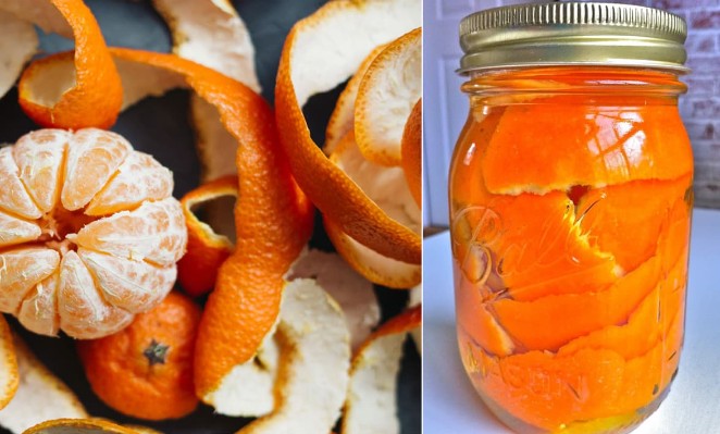 Vỏ quýt khô ngâm cùng giấm trắng giải quyết được vô vàn rắc rối trong cuộc sống, mẹo hay nên thử