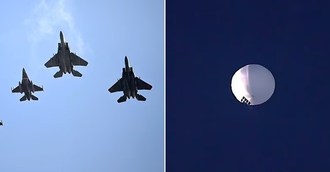 M&#xE1;y bay chi&#x1EBF;n &#x111;&#x1EA5;u F-16 c&#x1EE7;a M&#x1EF9; b&#x1EAF;n h&#x1EA1; UFO h&#xEC;nh b&#xE1;t gi&#xE1;c, c&#x1EA3;nh s&#xE1;t thu th&#x1EAD;p &#x111;&#x1B0;&#x1EE3;c th&#x1EE9; kh&#xF4;ng th&#x1EC3; ng&#x1EDD;