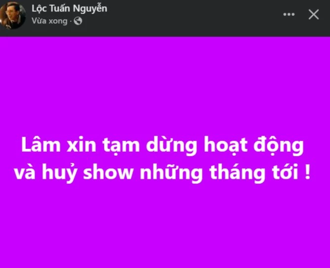 Hoài Lâm khiến người hâm mộ bất ngờ khi tạm dựng hoạt động và huỷ show