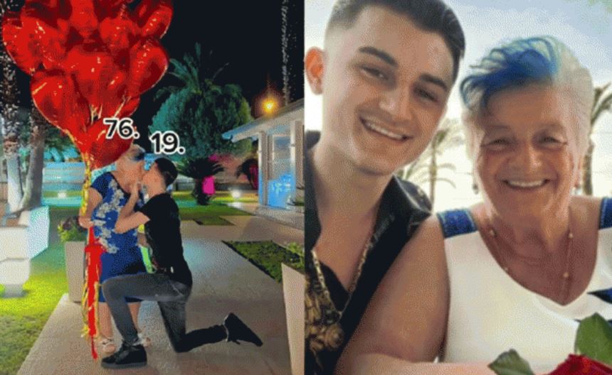 Netizen ngỡ ngàng trước khoảnh khắc nam thanh niên 19 tuổi quỳ gối cầu hôn bạn gái 76 tuổi