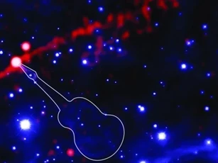 Ảnh độc từ NASA: Cấu trúc lạ hình đàn guitar đang phun lửa
