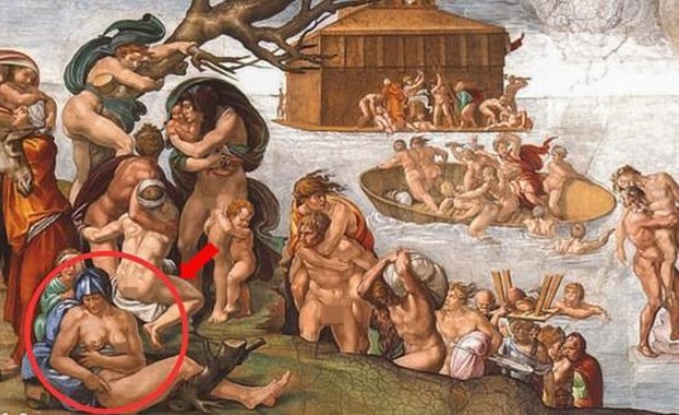 Bức tranh 'trần trụi' 500 tuổi được phóng to, người xem 'tá hỏa' khi nhìn kỹ vòng một của người phụ nữ