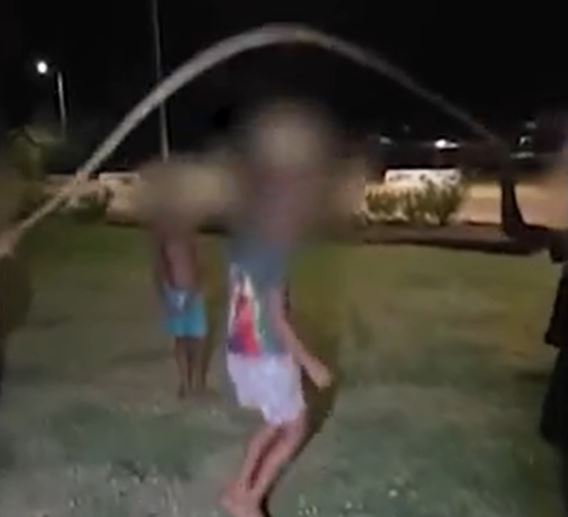 CLIP: Kinh hãi trước cảnh 6 đứa trẻ dùng con trăn dài 2m để nhảy dây