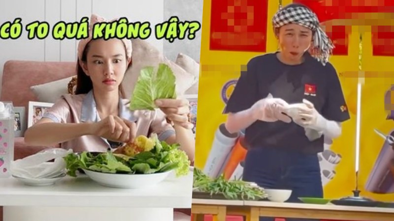 Dân mạng đào lại hình ảnh hoa hậu Thuỳ Tiên “méo mặt” trước thử thách ăn rau