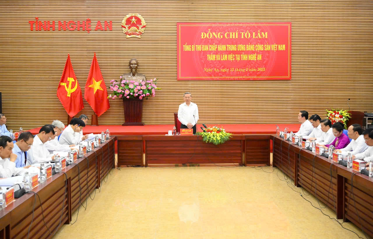 Tổng bí thư Tô Lâm làm việc với tỉnh Nghệ An Tổng bí thư Tô Lâm làm việc với tỉnh Nghệ An