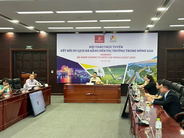 Hhội thảo trực tuyến “Giới thiệu du lịch Đà Nẵng đến thị trường Trung Đông 2025” ngày 20/5. Hhội thảo trực tuyến “Giới thiệu du lịch Đà Nẵng đến thị trường Trung Đông 2025” ngày 20/5.