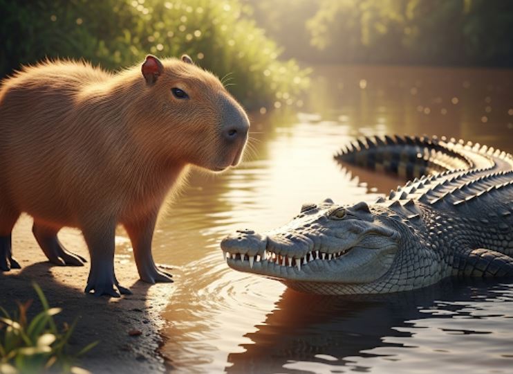 Bí mật đằng sau mối quan hệ "hòa bình" kỳ lạ giữa cá sấu và chuột lang nước ở Amazon