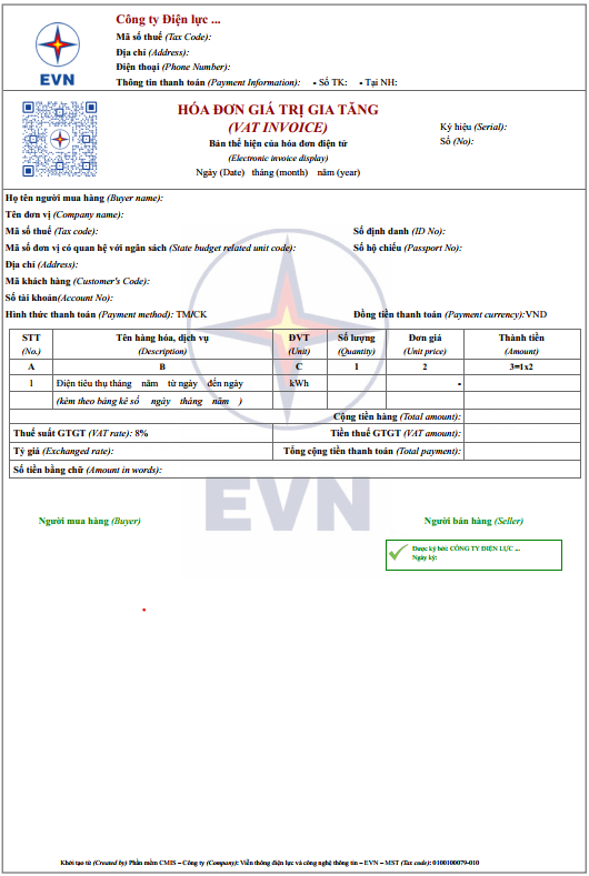 Áp dụng mẫu hóa đơn tiền điện mới từ ngày 1/6
