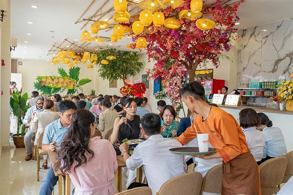 Yum Food Village VinWonders Nam Hội An có sức chứa gần 600 khách cùng lúc và công suất phục vụ lên đến 2.000 thực khách mỗi ngày. Yum Food Village VinWonders Nam Hội An có sức chứa gần 600 khách cùng lúc và công suất phục vụ lên đến 2.000 thực khách mỗi ngày.