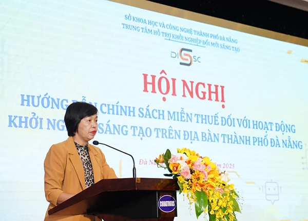 Phó Giám đốc Sở KHCN Đà Nẵng Lê Thị Thục phát biểu tại hội nghị. Phó Giám đốc Sở KHCN Đà Nẵng Lê Thị Thục phát biểu tại hội nghị.