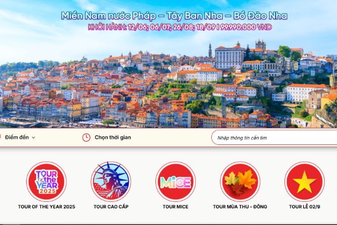 BenThanh Tourist ra mắt giao diện website mới