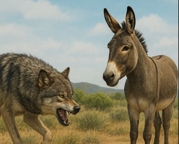 Chó sói hung dữ nhưng khi gặp địch thủ này lại rất e dè, đó là loài nào?