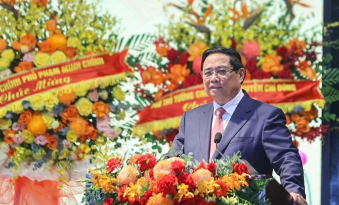 Thủ tướng Phạm Minh Chính phát biểu tại Đại hội. Thủ tướng Phạm Minh Chính phát biểu tại Đại hội.