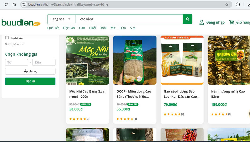 Cao Bằng đưa 28 sản phẩm OCOP lên sàn thương mại điện tử 