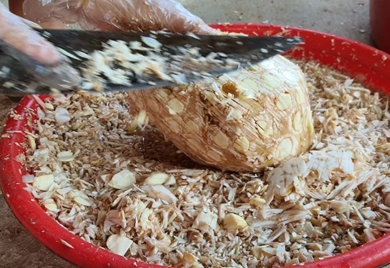 Mít non bằm làm nhút.