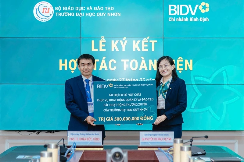BIDV ký kết hợp tác toàn diện và hỗ trợ cơ sở vật chất cho Trường Đại học Quy Nhơn. BIDV ký kết hợp tác toàn diện và hỗ trợ cơ sở vật chất cho Trường Đại học Quy Nhơn.