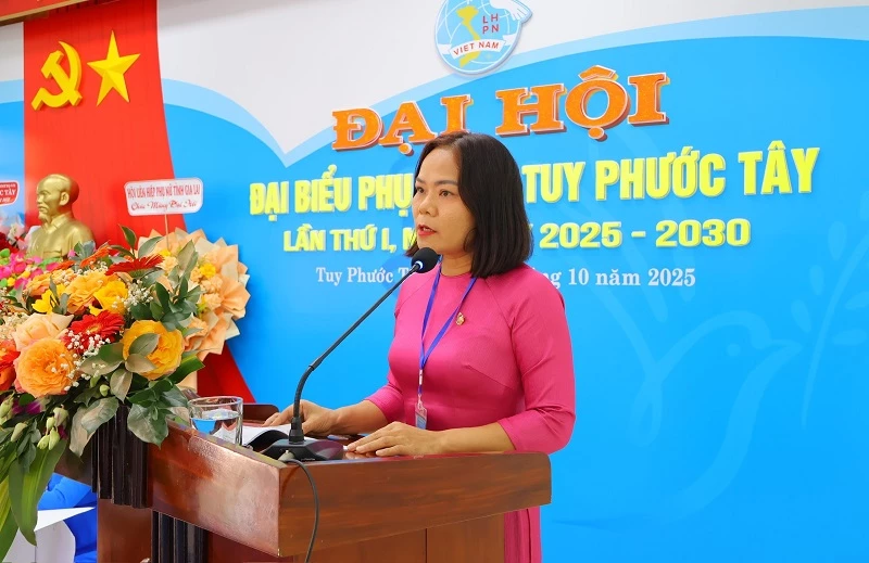 bà Nguyễn Thị Thủy – Ủy viên Ban Thường vụ Hội LHPN tỉnh Gia Lai, Trưởng bộ phận xây dựng tổ chức hội, 