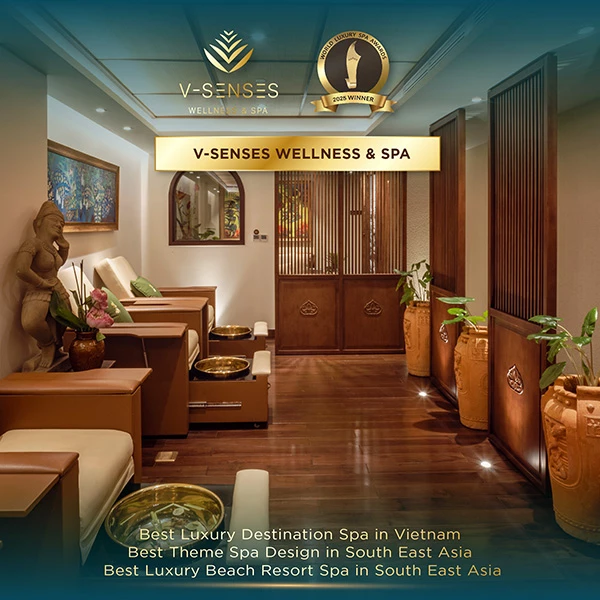 Thương hiệu chăm sóc sức khỏe do Quần thể Du lịch Quốc tế Furama - Ariyana Đà Nẵng phát triển - V-Senses Wellness & Spa xuất sắc được vinh danh là điểm đến Spa sang trọng nhất Việt Nam và là Spa thuộc Resort biển sang trọng nhất, có thiết kế đẹp nhất khu vực Đông Nam Á. Thương hiệu chăm sóc sức khỏe do Quần thể Du lịch Quốc tế Furama - Ariyana Đà Nẵng phát triển - V-Senses Wellness & Spa xuất sắc được vinh danh là điểm đến Spa sang trọng nhất Việt Nam và là Spa thuộc Resort biển sang trọng nhất, có thiết kế đẹp nhất khu vực Đông Nam Á.