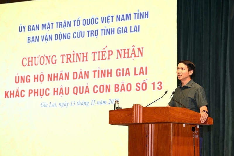 Ông Nguyễn Ngọc Lương - Phó Bí thư Tỉnh ủy, Chủ tịch Ủy ban MTTQ Việt Nam tỉnh Gia Lai, chia sẻ tại chương trình.