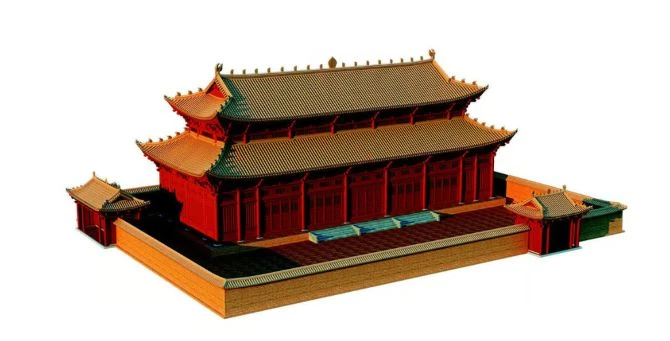 Di tích Hoàng cung Thăng Long thời nhà Lý bằng công nghệ 3D. (Nguồn: Bộ VHTTDL).