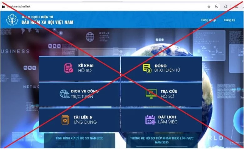Cảnh giác các trang web giả mạo Bảo hiểm xã hội Việt Nam.