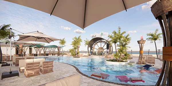 Tạo không gian thoáng đãng cho du khách tận hưởng những bữa tiệc Tiệc hồ bơi (pool party) đang rất phổ biến và được yêu thích ở nước ngoài. Tạo không gian thoáng đãng cho du khách tận hưởng những bữa tiệc Tiệc hồ bơi (pool party) đang rất phổ biến và được yêu thích ở nước ngoài.