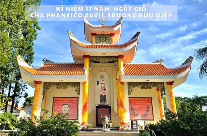 Đền thờ Cha Phanxicô Trương Bửu Diệp tại họ đạo Cồn Phước.