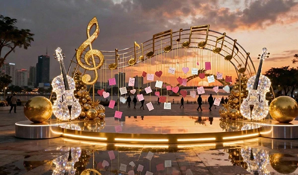 Khung nhạc treo lời chúc. Khung nhạc treo lời chúc.