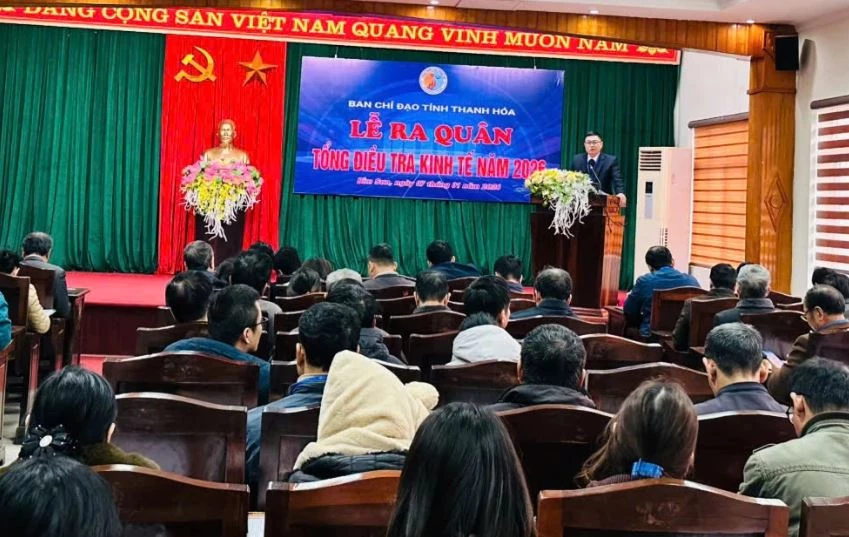 Toàn cảnh lễ ra quân Tổng điều tra kinh tế tỉnh Thanh Hóa năm 2026. Ảnh: Báo Thanh Hóa.