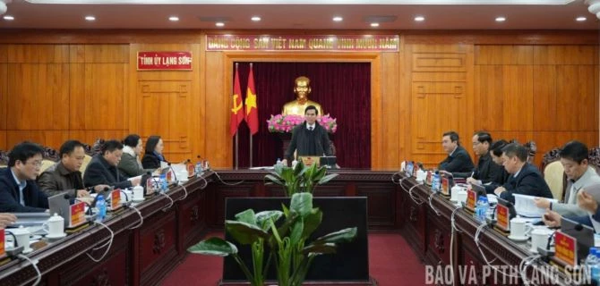 Bí thư tỉnh ủy Lạng Sơn Hoàng Quốc Khánh. Ảnh: Báo và Phát thanh, Truyền hình tỉnh Lạng Sơn.