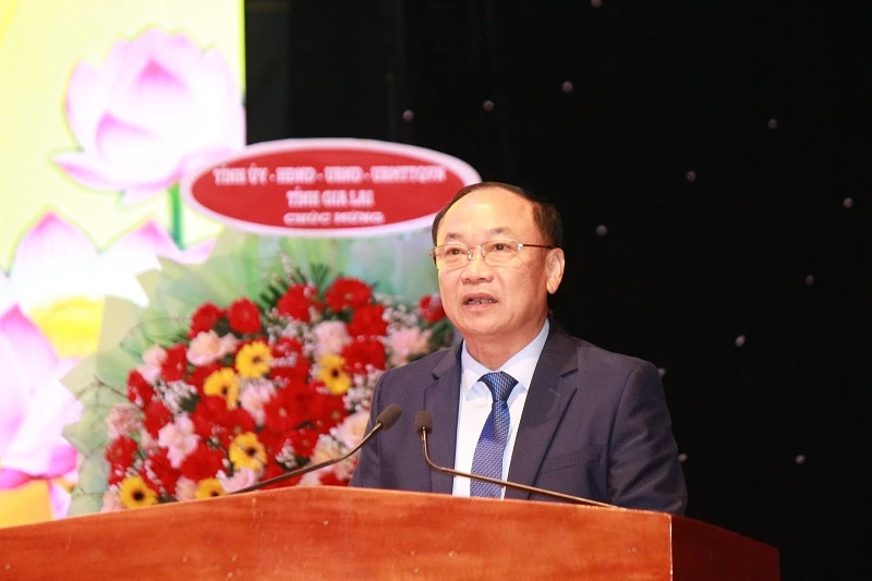 Bí thư Tỉnh ủy Gia Lai Thái Đại Ngọc phát biểu chỉ đạo tại hội nghị.