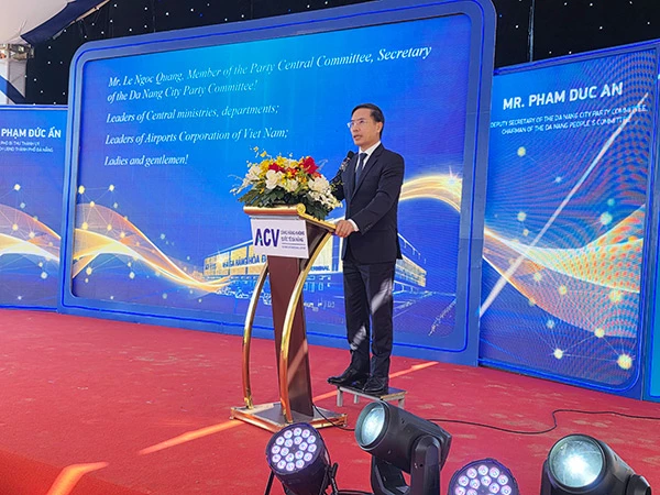 Chủ tịch UBND TP Đà Nẵng Phạm Đức Ấn phát biểu tại lễ khởi công.