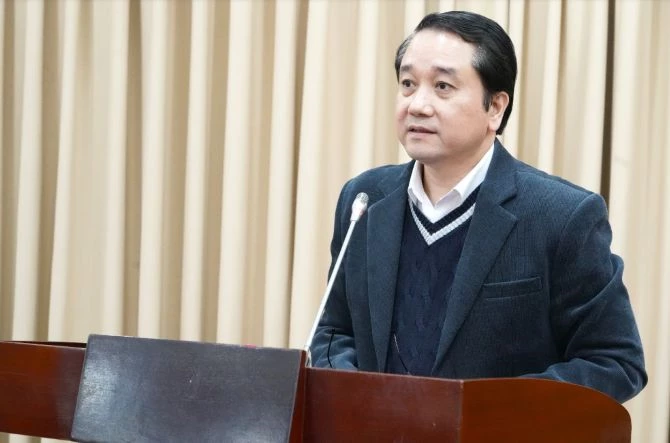 PGS.TS. Đào Ngọc Chiến, Giám đốc NAFOSTED phát biểu khai mạc buổi tập huấn. Ảnh: Trung tâm Truyền thông KH&CN.