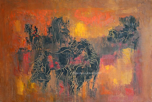 Ngựa - tranh sơn dầu của danh hoạ Lê Bá Đảng.