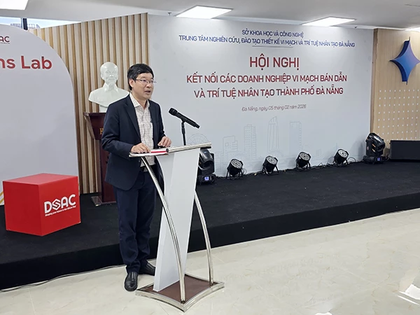 Phó Giám đốc Sở KH&CN Đà Nẵng Lê Sơn Phong phát biểu tại hội nghị.