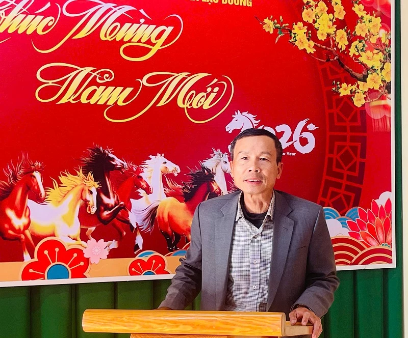 ông Đàm Minh Tuấn – Phó Chủ tịch Hiệp hội Doanh nghiệp tỉnh Lâm Đồng, phát biểu tại buổi lễ.