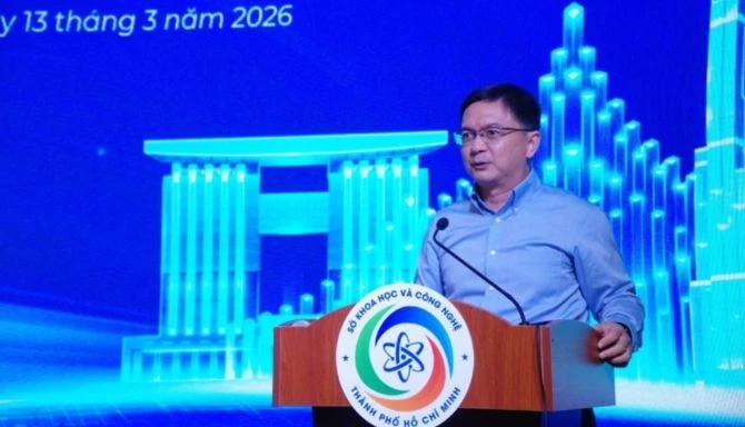 Phó Chủ tịch Ủy ban nhân dân Thành phố Hồ Chí Minh Nguyễn Mạnh Cường phát biểu tại sự kiện. Ảnh: Báo Nhân dân.