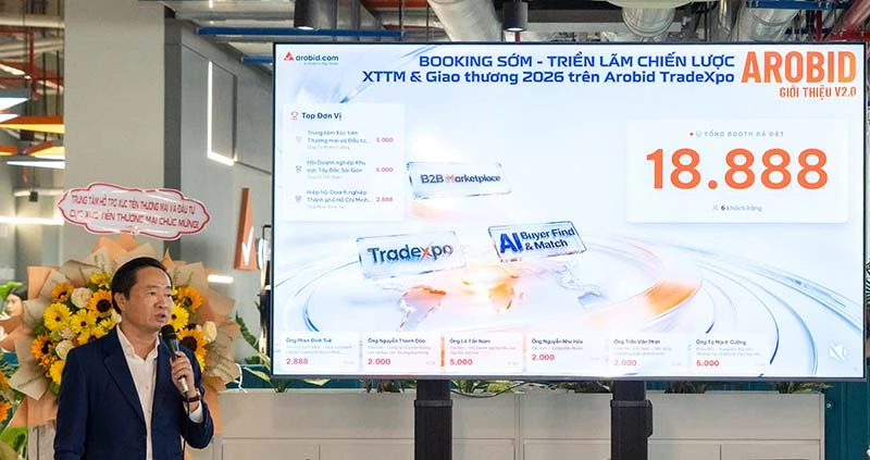Tại sự kiện của Arobid, gần 19.000 gian hàng số của doanh nghiệp đăng ký tam gia các hội chợ.