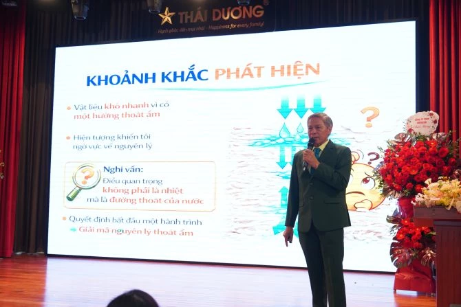 Kỹ sư Nguyễn Văn Khỏe chia sẻ tại Hội nghị Liên minh Doanh nhân - Trí thức Khoa học công nghệ 2026.