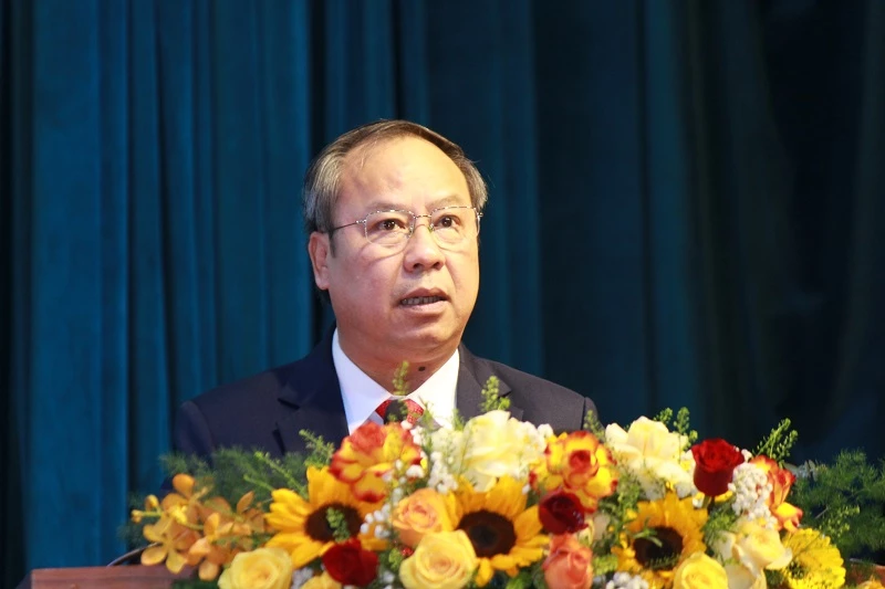 Phó Bí thư Tỉnh ủy Gia Lai Châu Ngọc Tuấn phát biểu khai mạc.