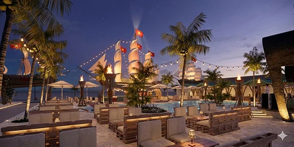 Không gian pool party thoáng đãng tại Columbo.