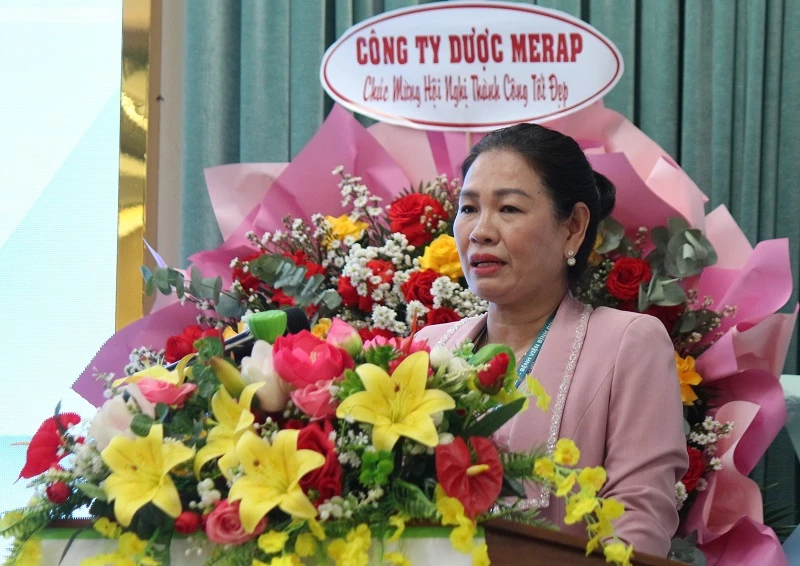 Bà Huỳnh Thúy Vân – Phó Chủ tịch HĐND tỉnh Gia Lai, phát biểu chào mừng hội nghị. 