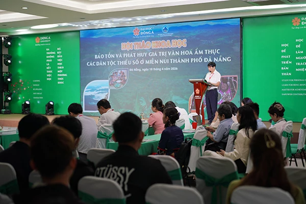 hội thảo khoa học “Bảo tồn và phát huy giá trị văn hoá ẩm thực các dân tộc thiểu số ở miền núi TP Đà Nẵng” tại trường Đại học Đôngg Á ngày 10/4.