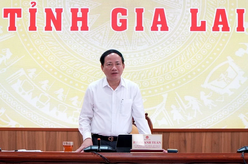 Chủ tịch UBND tỉnh Gia Lai phát biểu kết luật hội nghị.